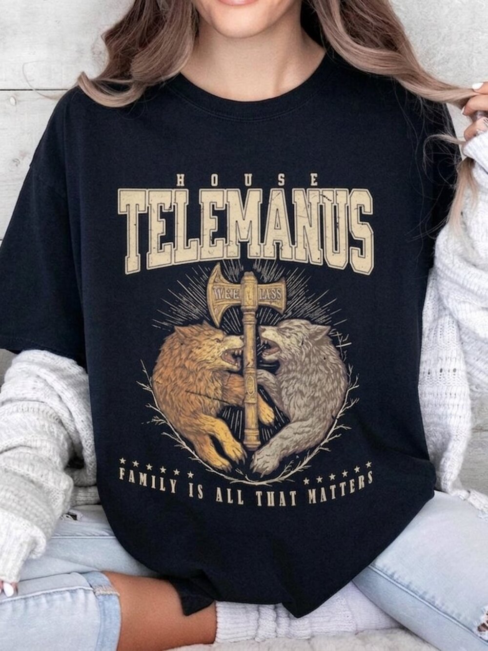 Sci-Fi Rebel House Graphic Tee, Bookish Warrior Squad Shirt